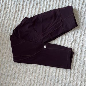 Lululemon cropped dark maroon 25” leggings size 2